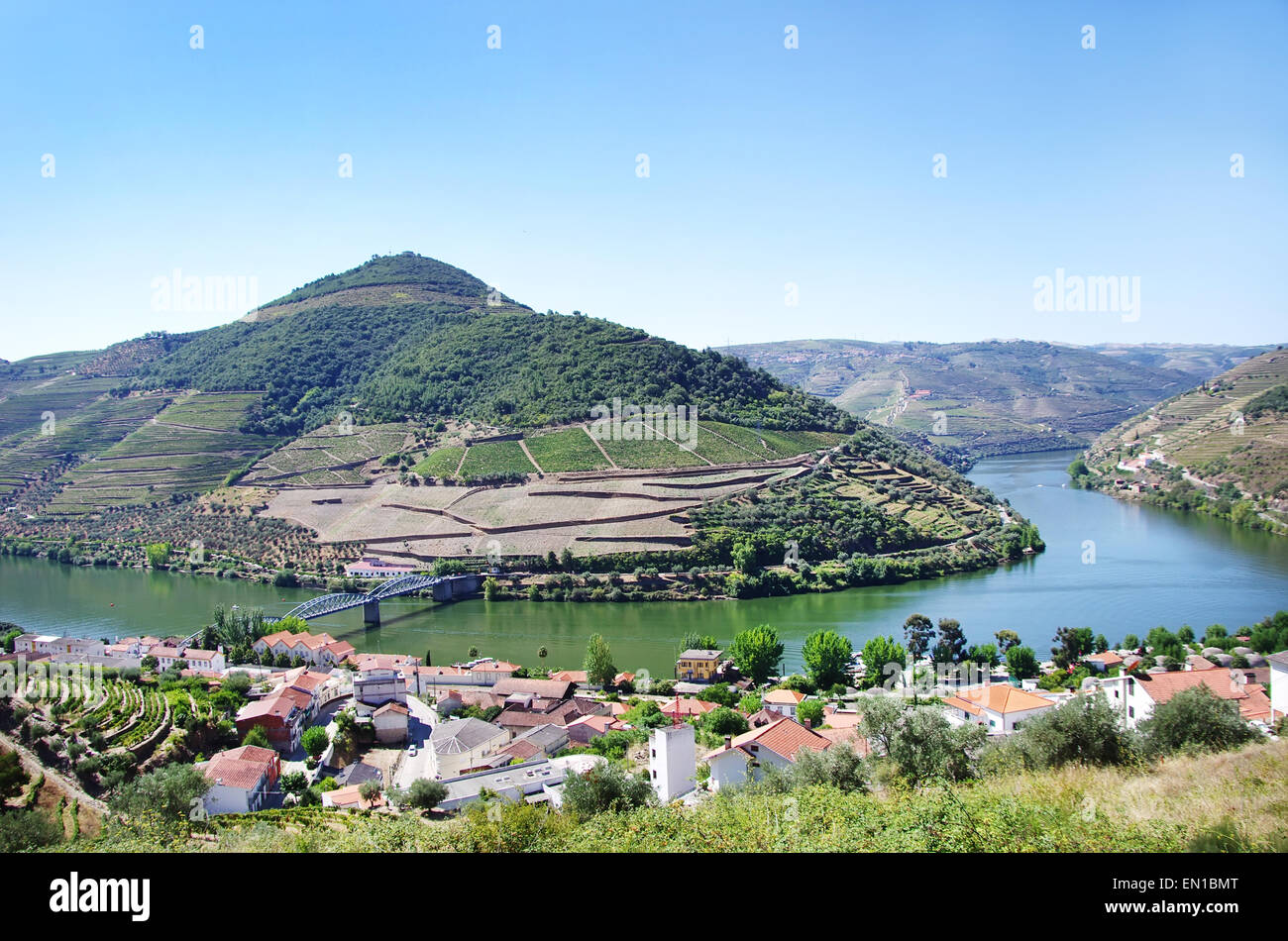 Landscape of  Douro vineyards, Pinhão, Portugal Stock Photo