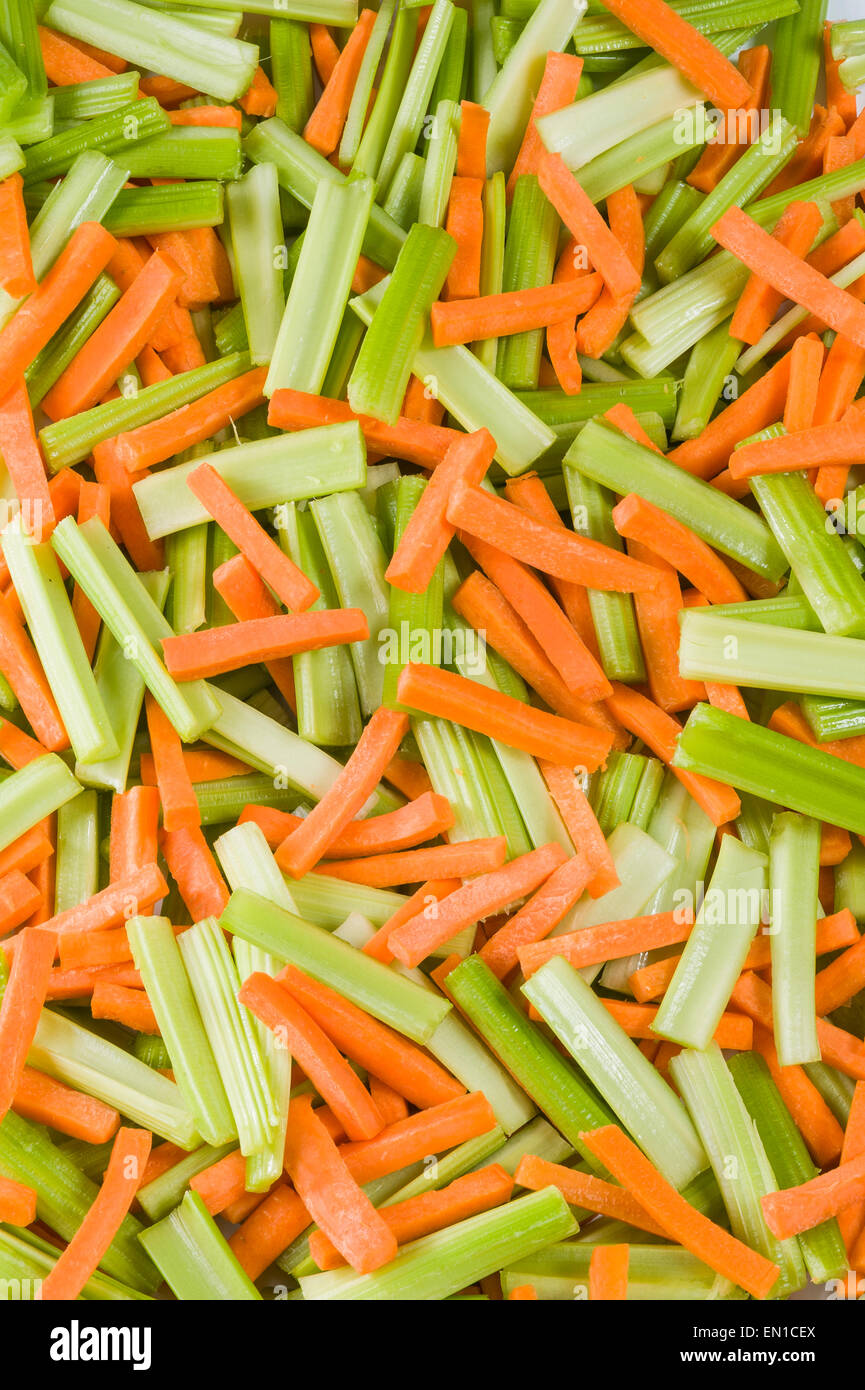 Julienne of carrots & celery. Healthy eating Stock Photo Alamy