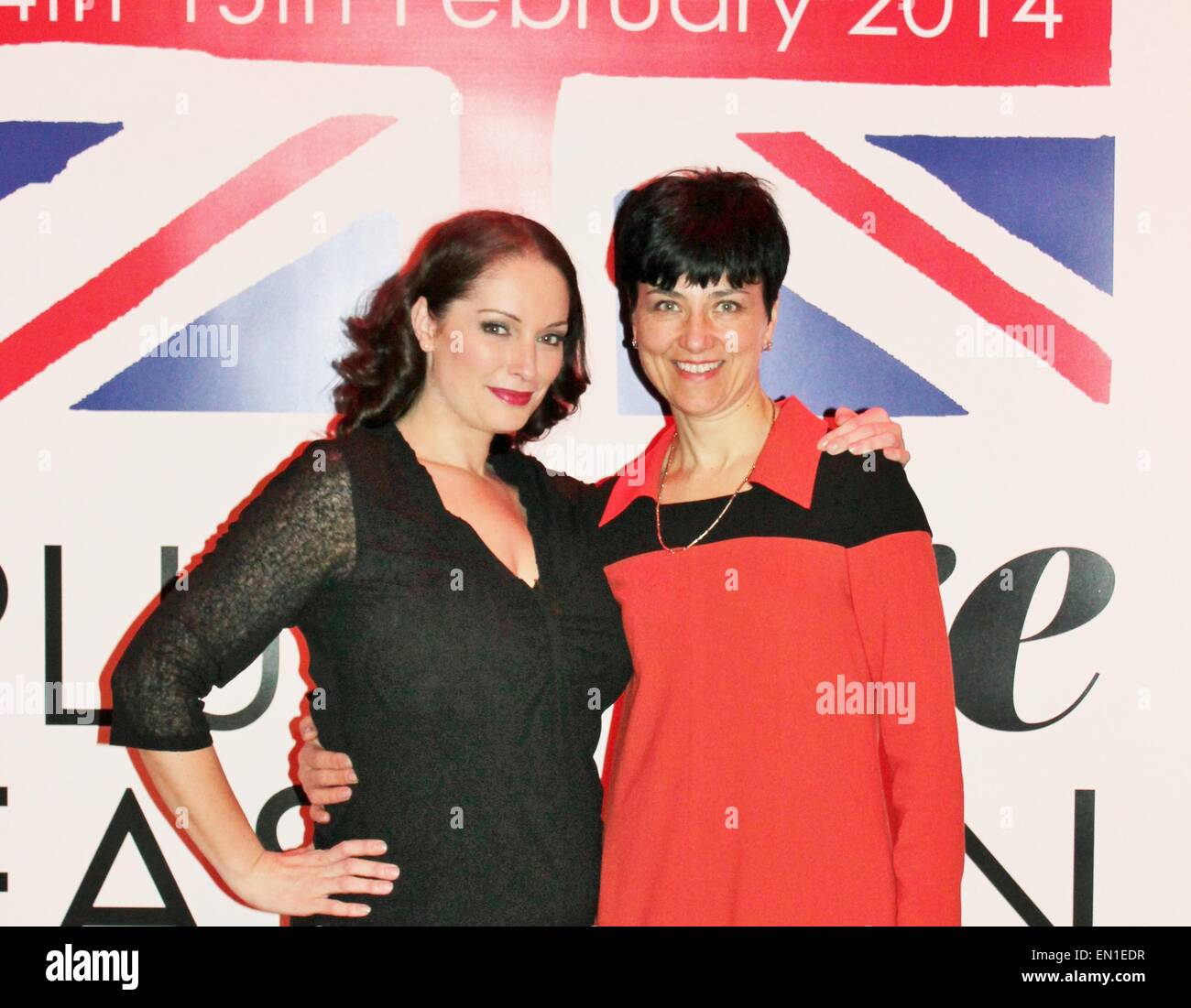 Plus-size Fashion Fashion show- February London 2014 Model Lorna Roberts with Dea Stock Photo - Alamy