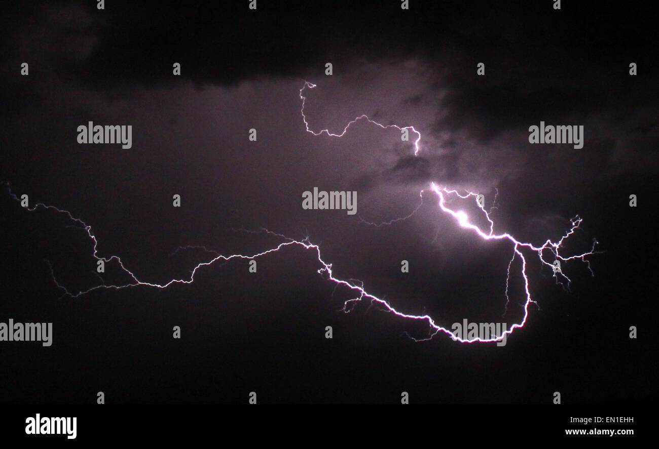 April 24.2015. Moundridge KS. Severe lightning tornadic super cells