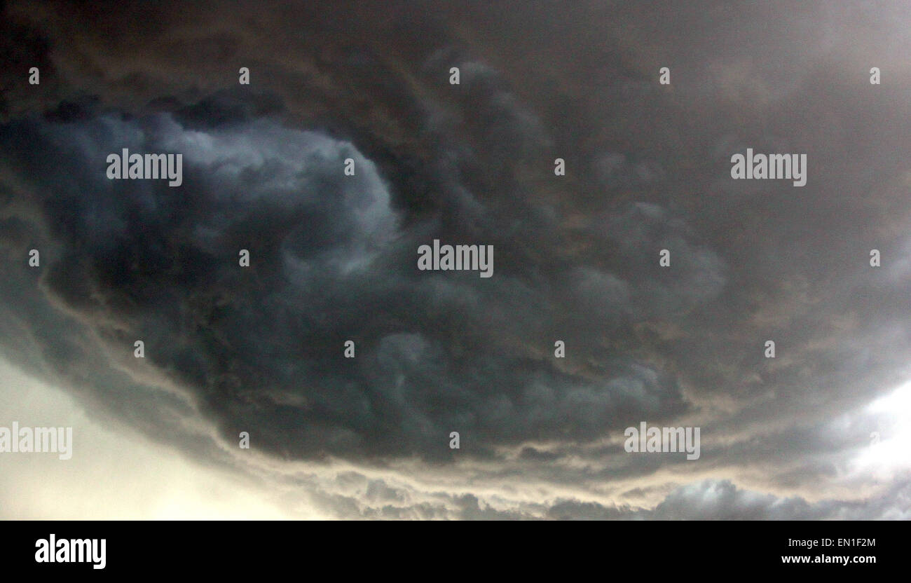 April 24.2015. Ellsworth KS. Severe tornadic super cells cross over the