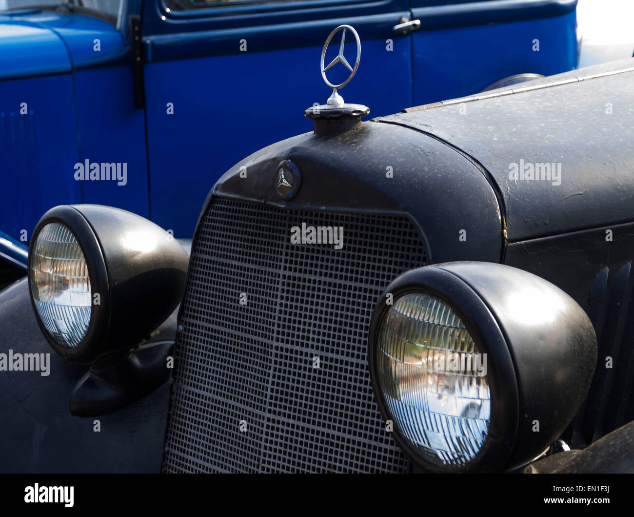 Mercedes, 1937 -- The Retro OldCarFest is the biggest retro cars festival held in Kiev, and covers the State Aviation Museum grounds. More than 300 cars are involved into this project and more than 20 thousand visitors are expected to attend. Stock Photo