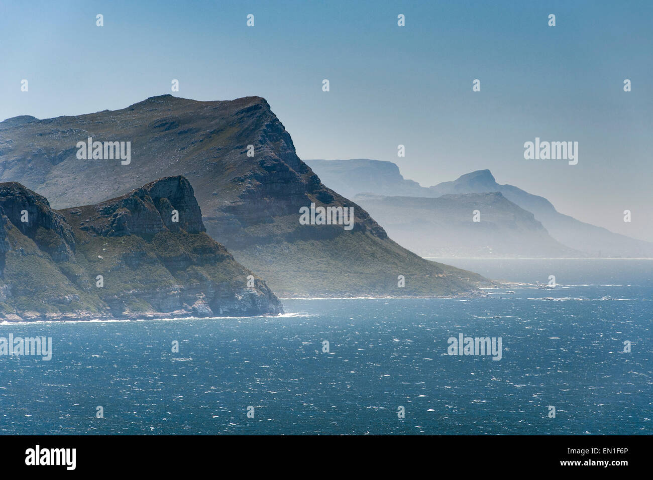 False Bay coastline along the cape peninsula in Cape Town, South Africa. Stock Photo