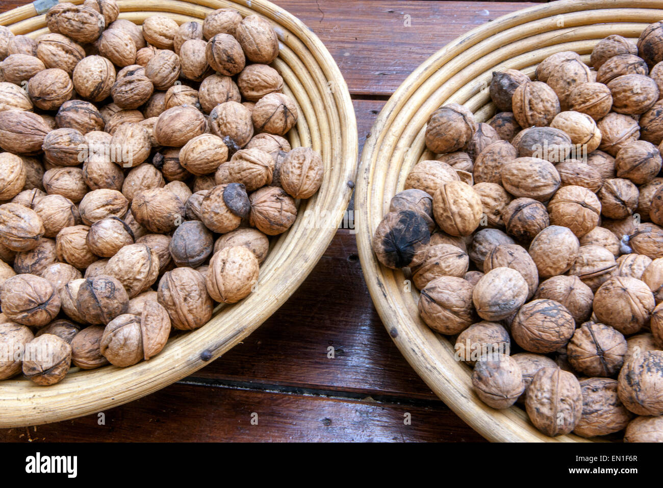 walnuts in basket Stock Photo Alamy
