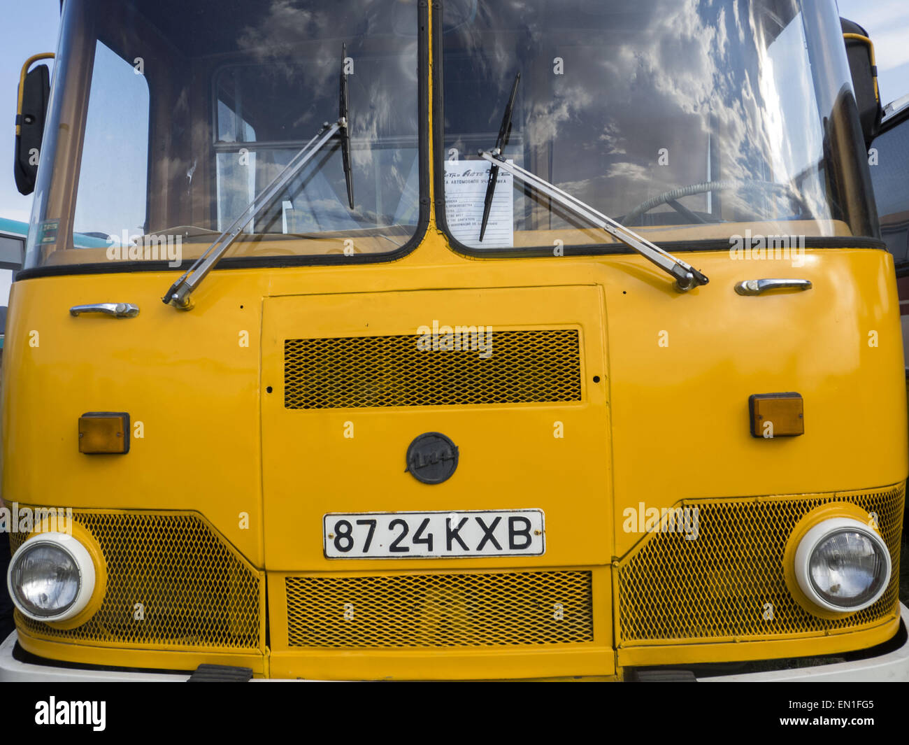 April 25, 2015 - Bus LiAZ-677 -- The Retro OldCarFest is the biggest retro cars festival held in Kiev, and covers the State Aviation Museum grounds. More than 300 cars are involved into this project and more than 20 thousand visitors are expected to attend. © Igor Golovniov/ZUMA Wire/Alamy Live News Stock Photo