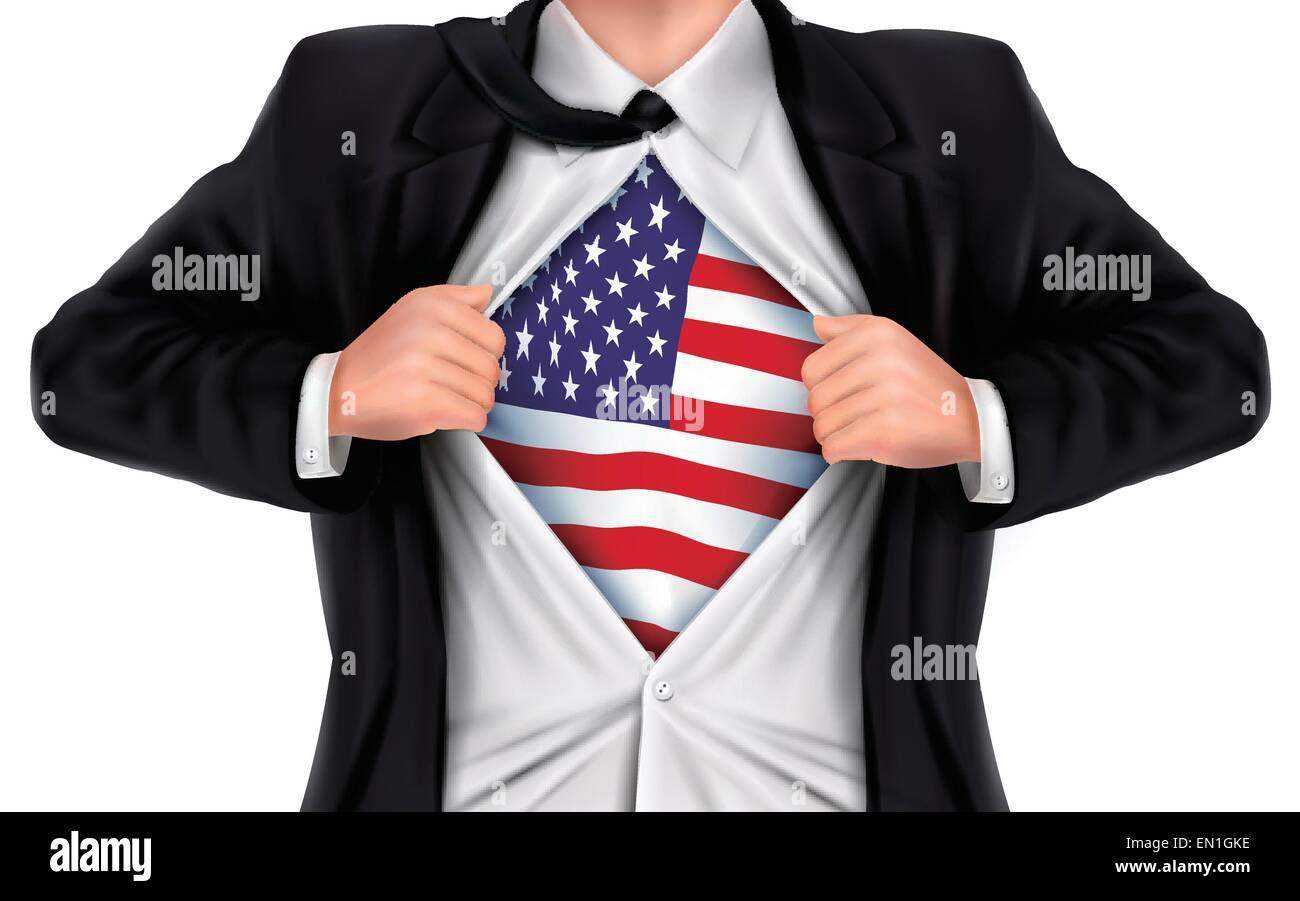 American holding us flag Stock Vector Images - Alamy