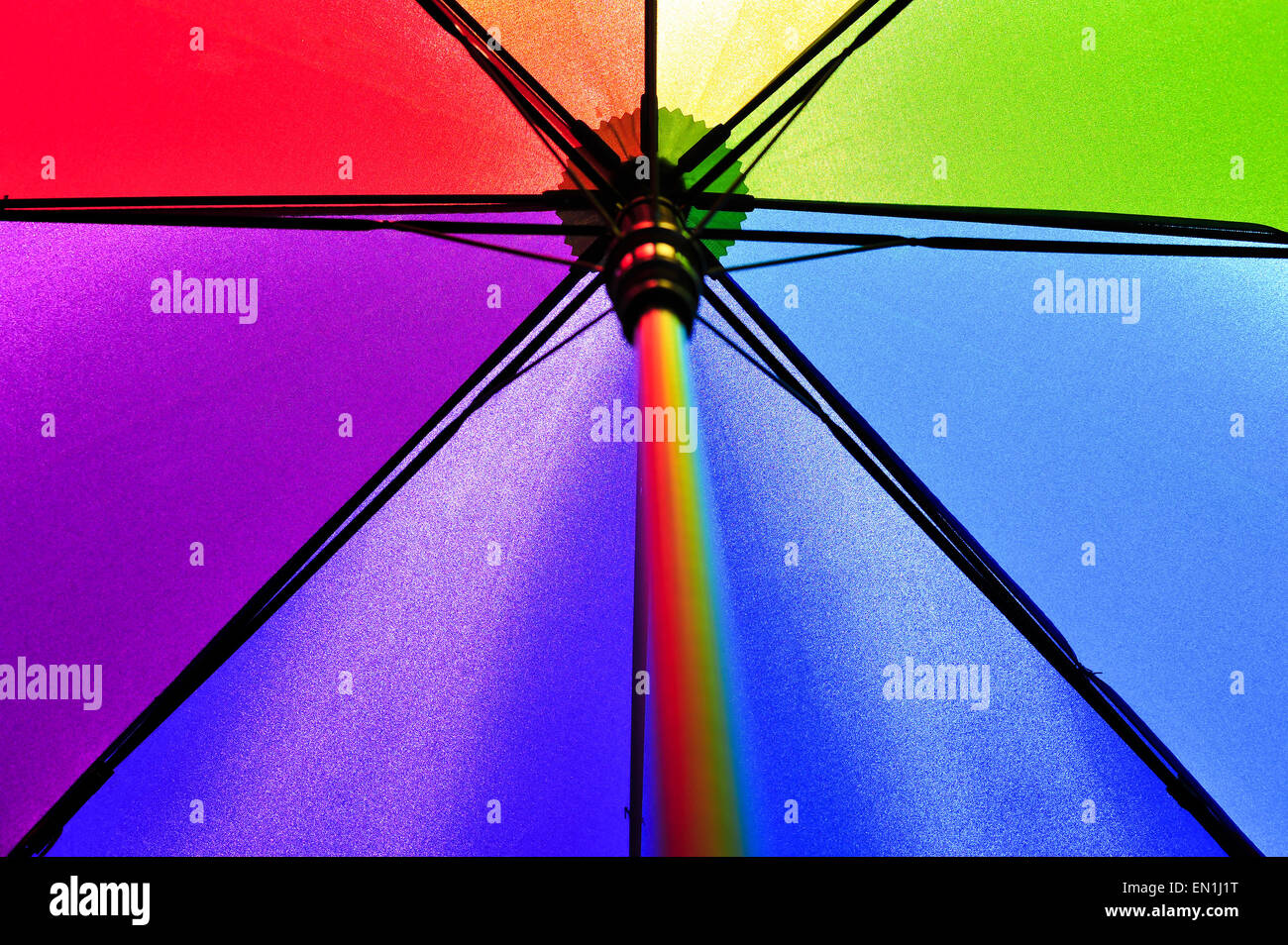 Rainbow Umbrella Closeup Stock Photo