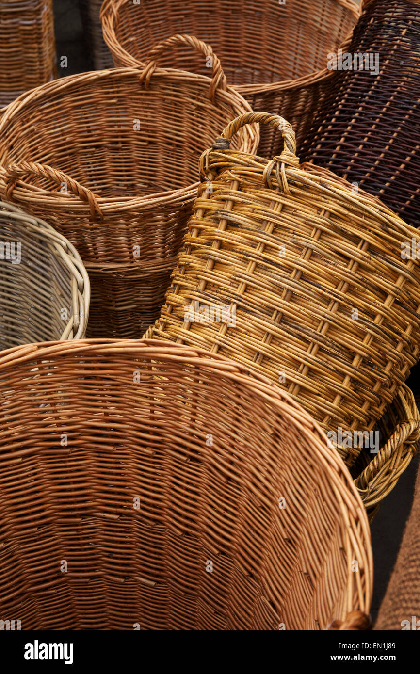 Wicker Baskets Cirencester Market Place Cirencester Gloucestershire England UK Stock Photo