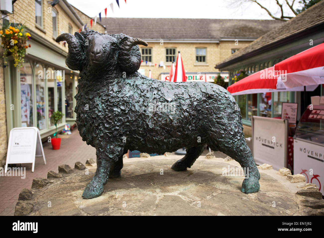 Ram Sculpture in the Woolmarket Cirencester Gloucestershire England UK Stock Photo