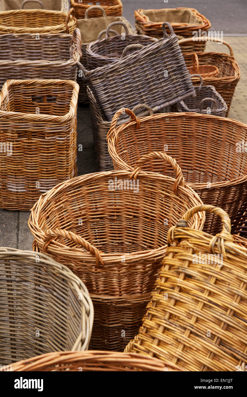 Wicker Baskets Cirencester Market Place Cirencester Gloucestershire England UK Stock Photo