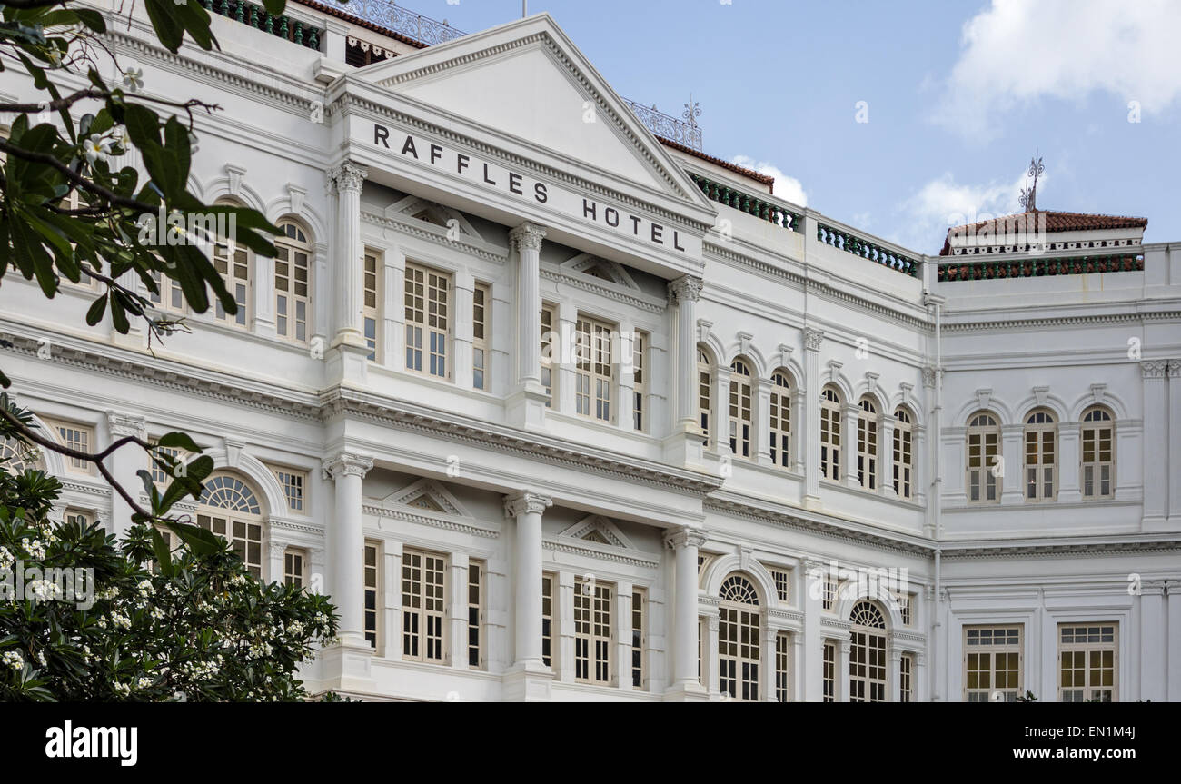 Front view Raffles Hotel Singapore Stock Photo