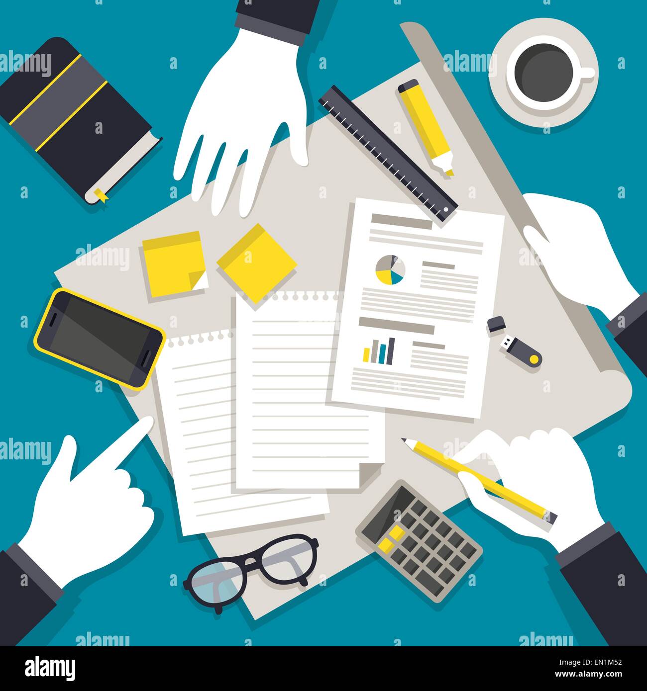 flat design style modern illustration of teamwork concept Stock Vector ...
