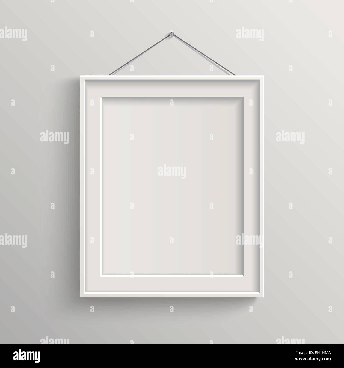 white style of blank frame on white wall with shadow Stock Vector Image ...