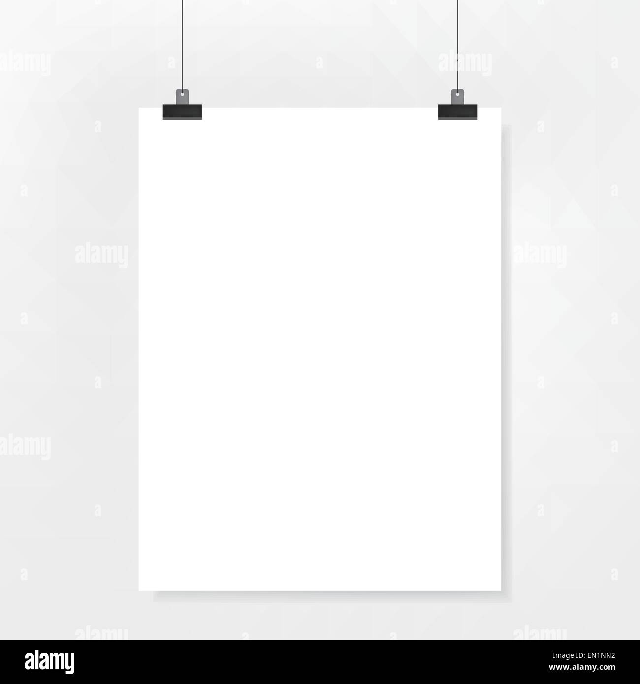 vector 3d blank poster paper on white background Stock Vector Image