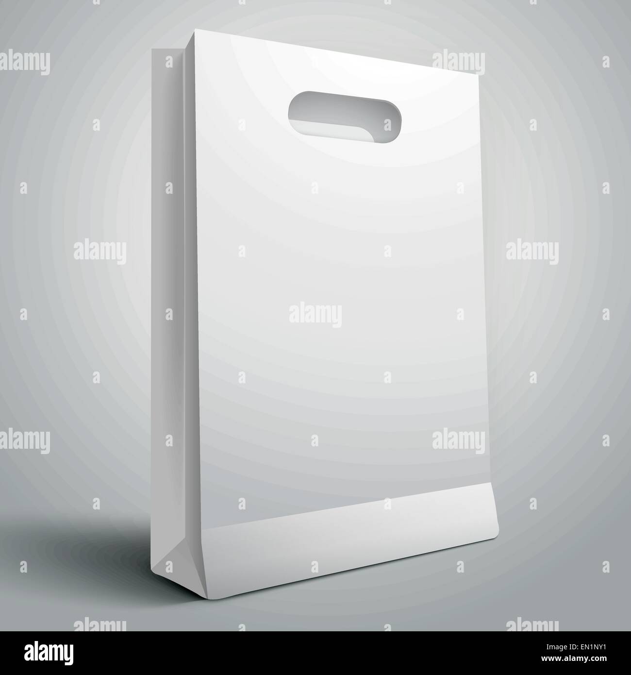 blank paper shopping bag with soft shadow isolated on white background ...