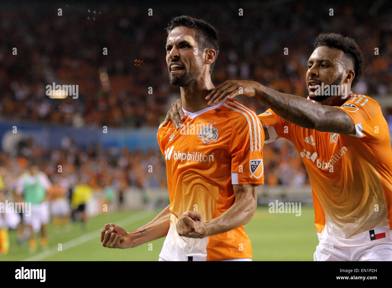 Apr 25 2015 Houston Dynamo Defender Raul Rodriguez 5 Celebrates