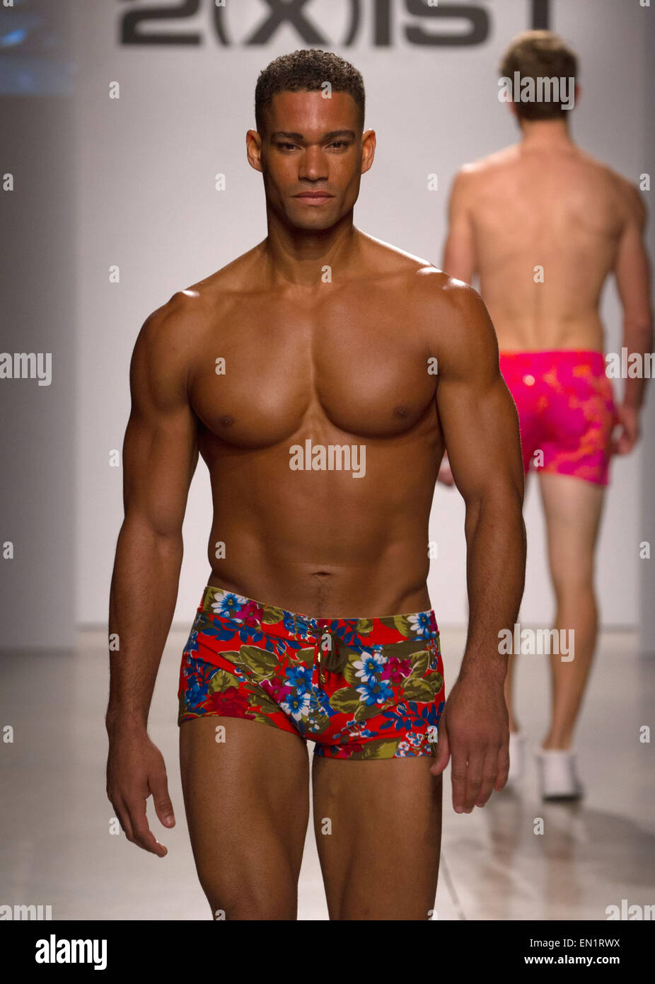 2(X)IST Men's Spring/Summer 2015 Runway Show held at Skylight Modern  Featuring: Model Where: New York City, New York, United States When: 21 Oct 2014 Stock Photo