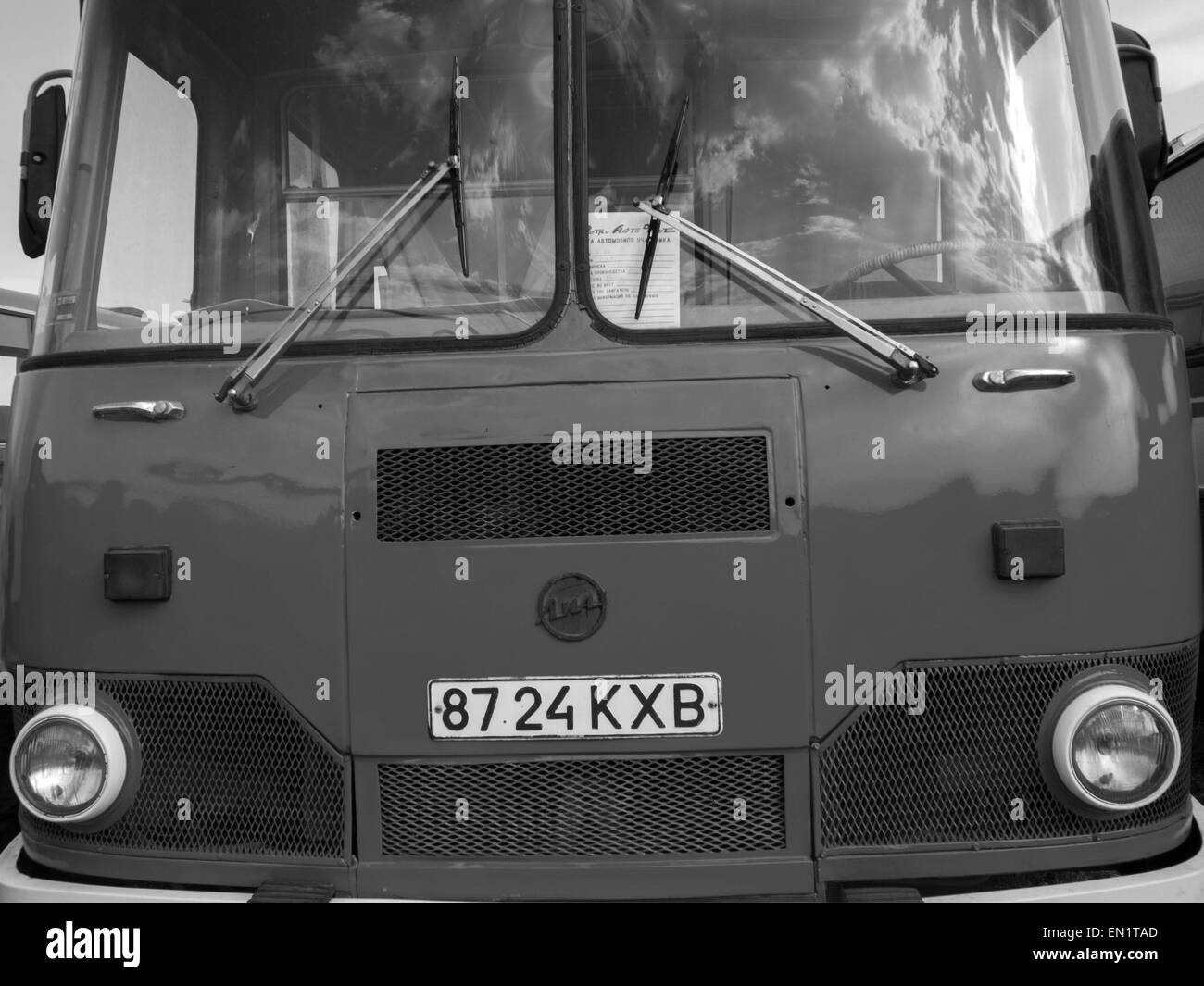 April 25, 2015 - Bus LiAZ-677 -- The Retro OldCarFest is the biggest retro cars festival held in Kiev, and covers the State Aviation Museum grounds. More than 300 cars are involved into this project and more than 20 thousand visitors are expected to attend. © Igor Golovniov/ZUMA Wire/Alamy Live News Stock Photo