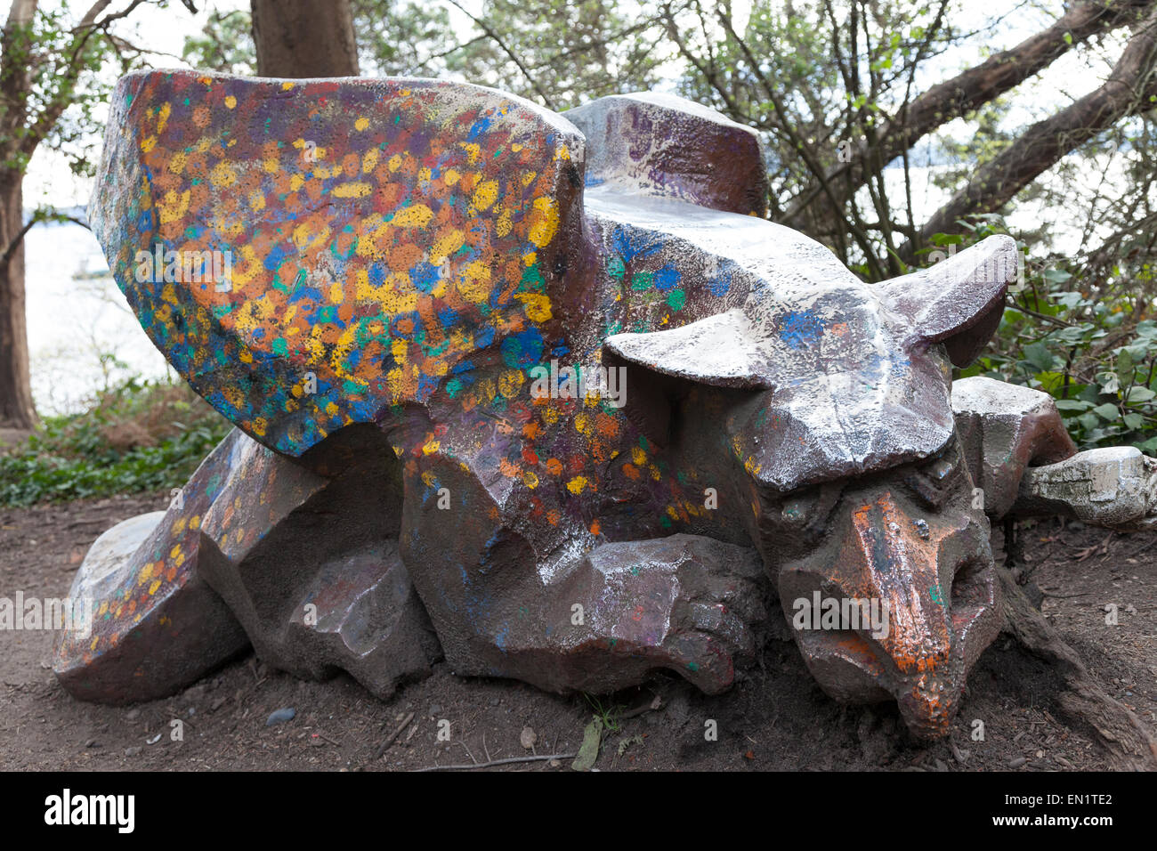 Griffin Sculpture At The Playground In Lincoln Park West Seattle Seattle King County Washington Usa Stock Photo Alamy