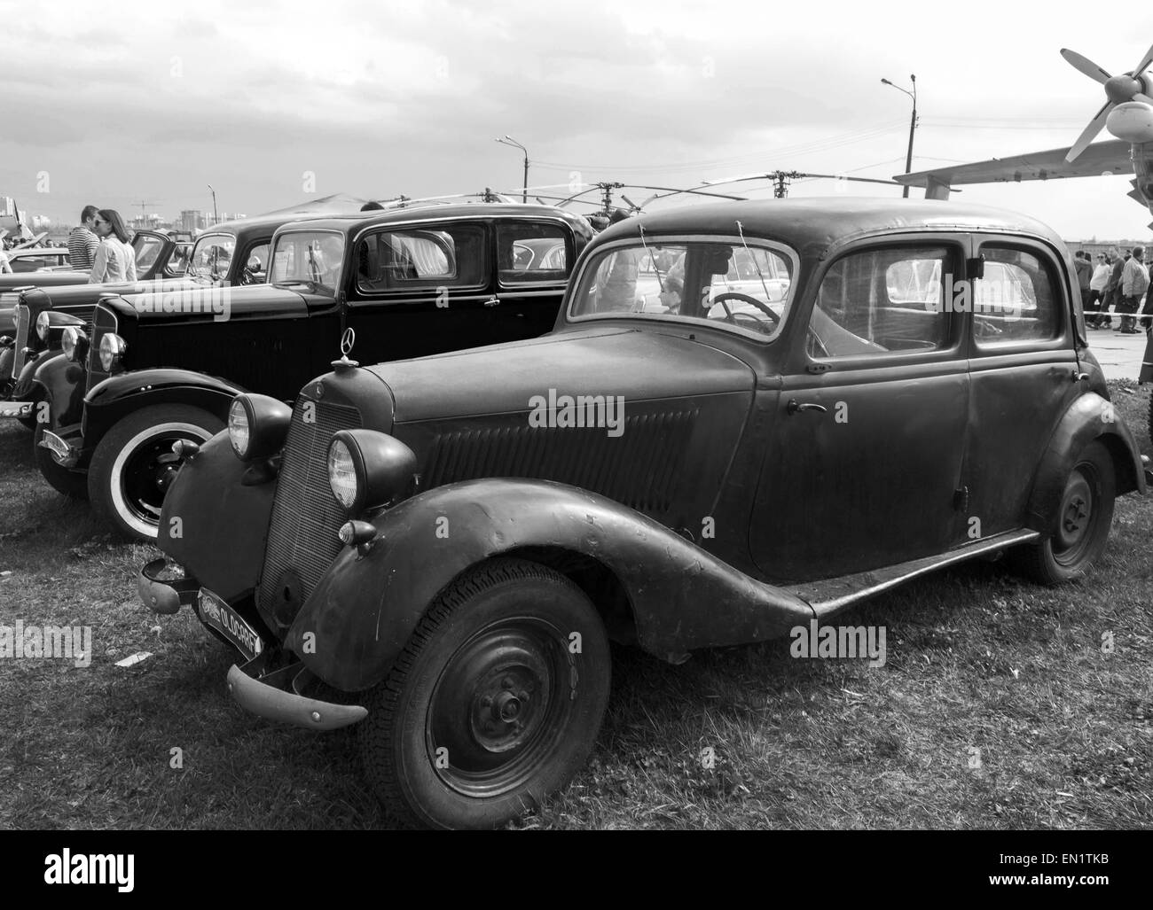 April 25, 2015 - Mercedes, 1937 -- The Retro OldCarFest is the biggest retro cars festival held in Kiev, and covers the State Aviation Museum grounds. More than 300 cars are involved into this project and more than 20 thousand visitors are expected to attend. © Igor Golovniov/ZUMA Wire/Alamy Live News Stock Photo