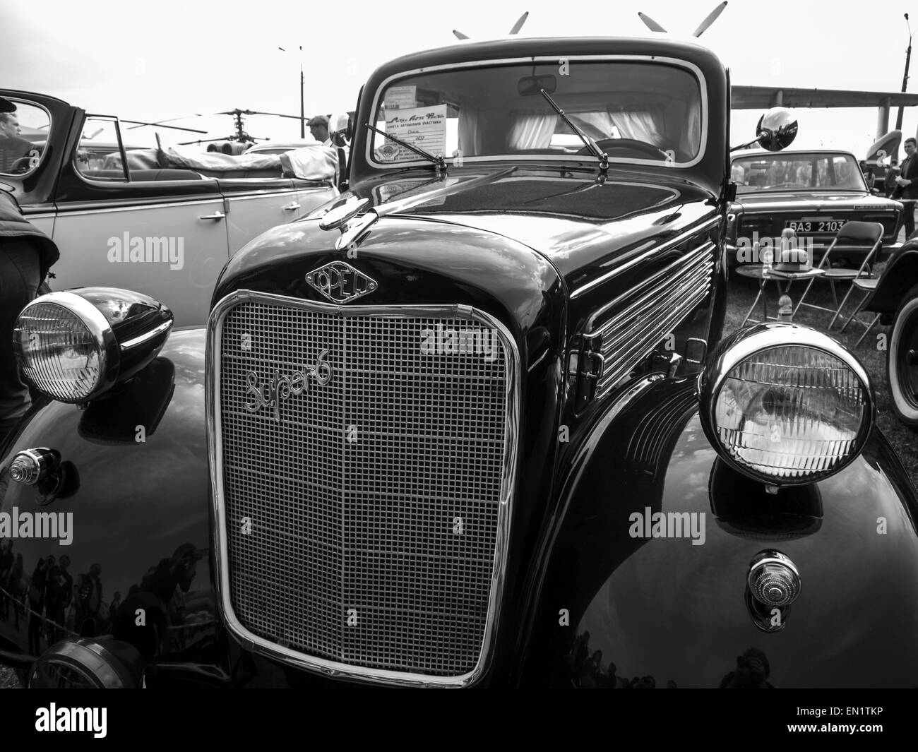 April 25, 2015 - Opel Super 6 -- The Retro OldCarFest is the biggest retro cars festival held in Kiev, and covers the State Aviation Museum grounds. More than 300 cars are involved into this project and more than 20 thousand visitors are expected to attend. © Igor Golovniov/ZUMA Wire/Alamy Live News Stock Photo