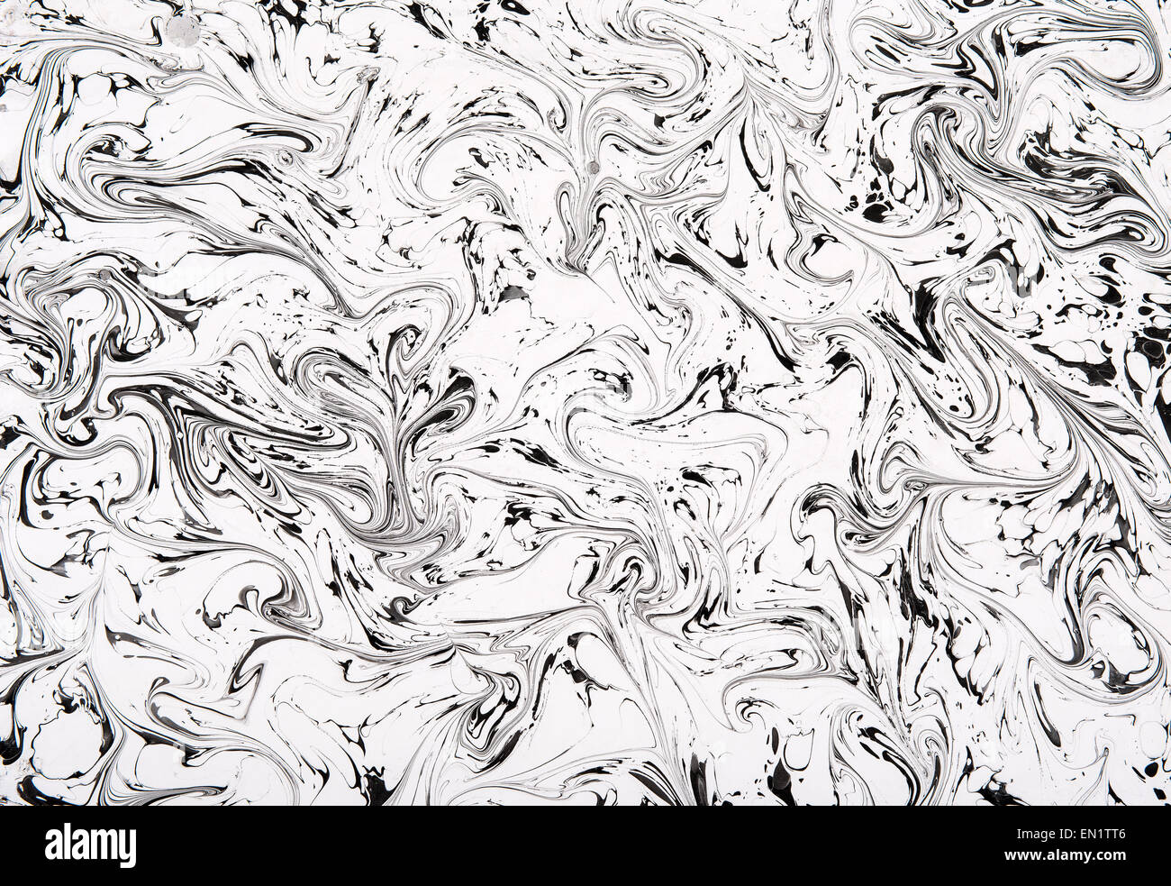 Full Frame Black and White Swirling Marble Patterned Abstract Stock