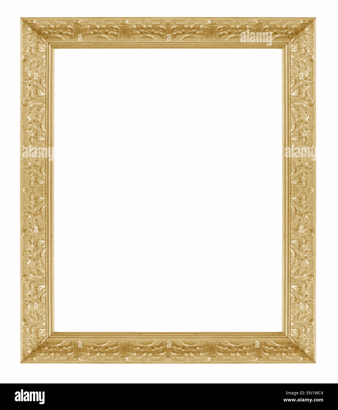 Golden picture frame isolated on white background Stock Photo - Alamy