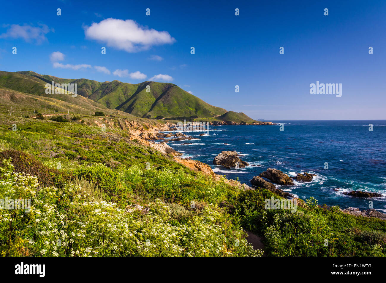 View of the Pacific Coast at Garrapata State Park, California. Stock Photo