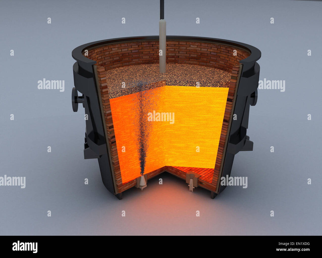 metallurgical ladle furnace isolated on white background Stock Photo