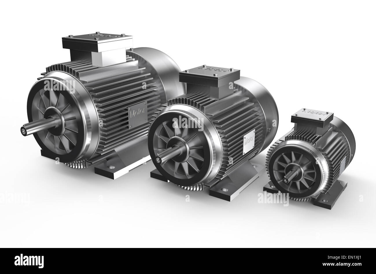 Industrial electric motors isolated on white background Stock Photo Alamy