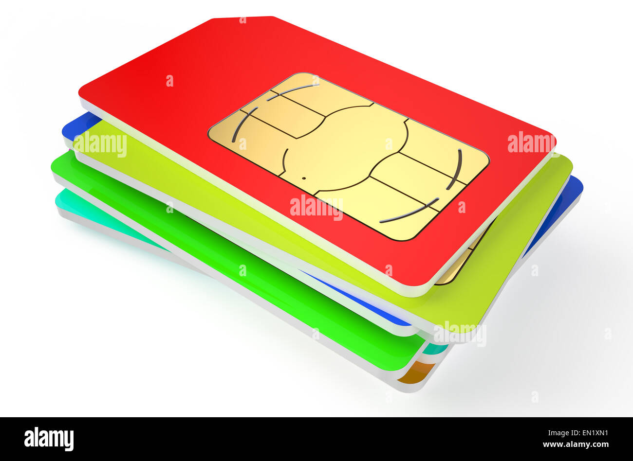 Stack of SIM cards isolated on white background Stock Photo Alamy
