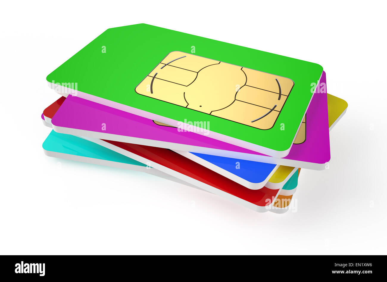 Stack of SIM cards isolated on white background Stock Photo Alamy