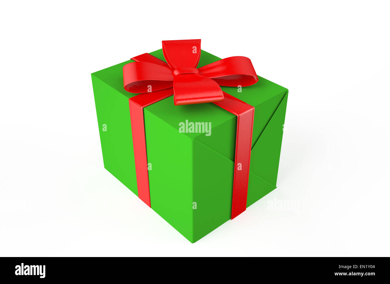 Gift green box isolated on white background Stock Photo - Alamy