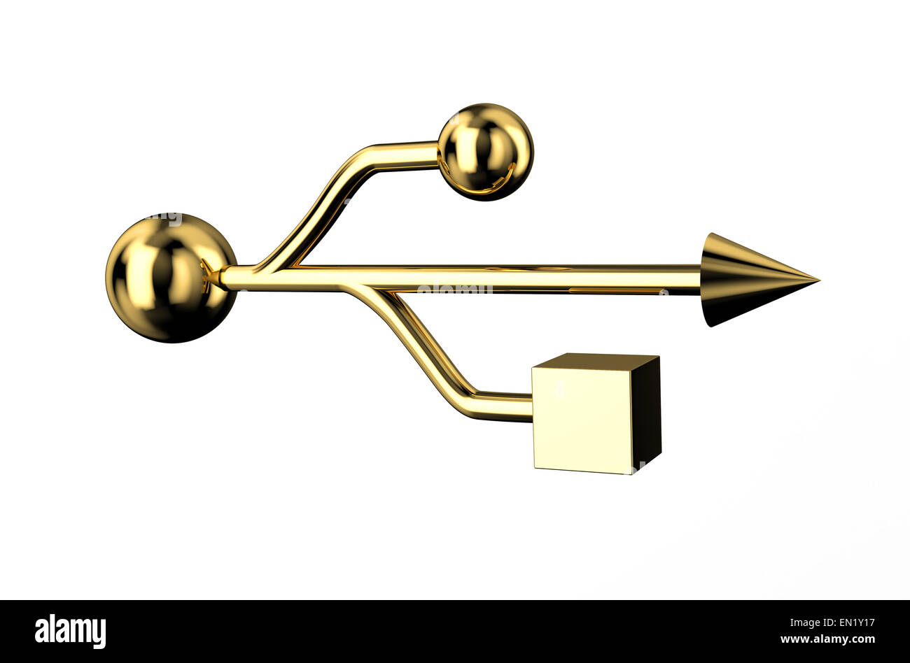 golden usb sign isolated on white background Stock Photo - Alamy