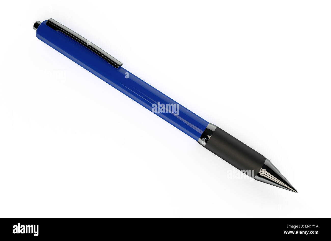 blue ball-pen isolated on white background. Stock Photo
