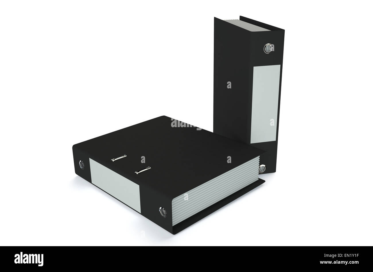 two black folders isolated on white background Stock Photo Alamy