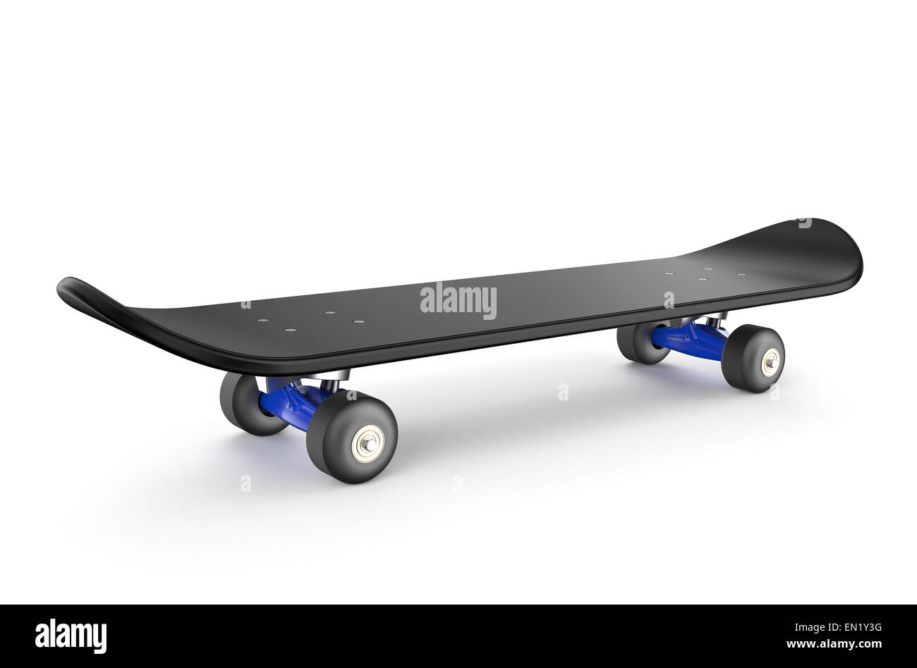 black skateboard isolated on white background Stock Photo - Alamy
