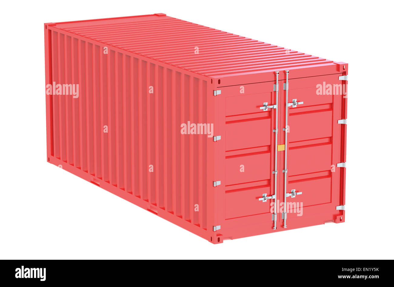 red cargo container  isolated on white background Stock Photo