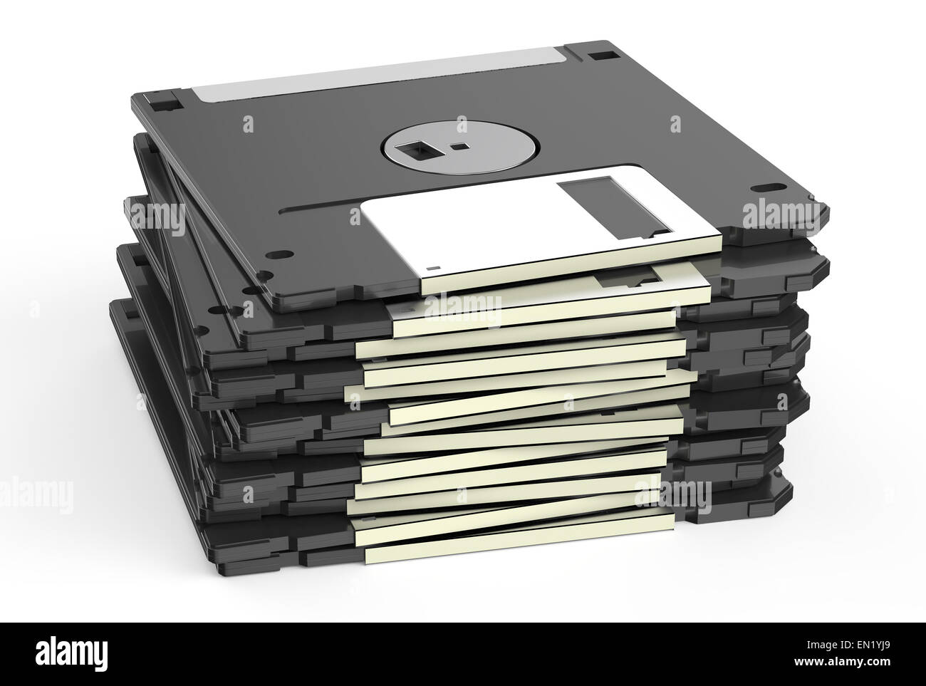 set of  floppy disks isolated on white background Stock Photo