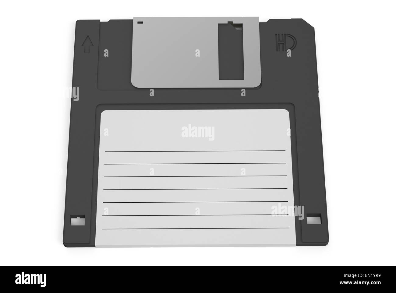 black floppy disk isolated on white background Stock Photo