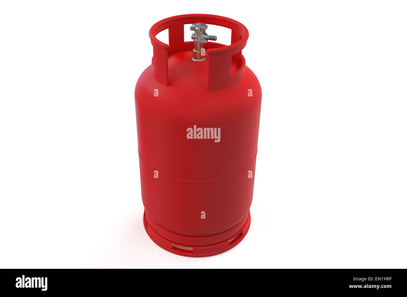 A red gas cylinder isolated on white background Stock Photo