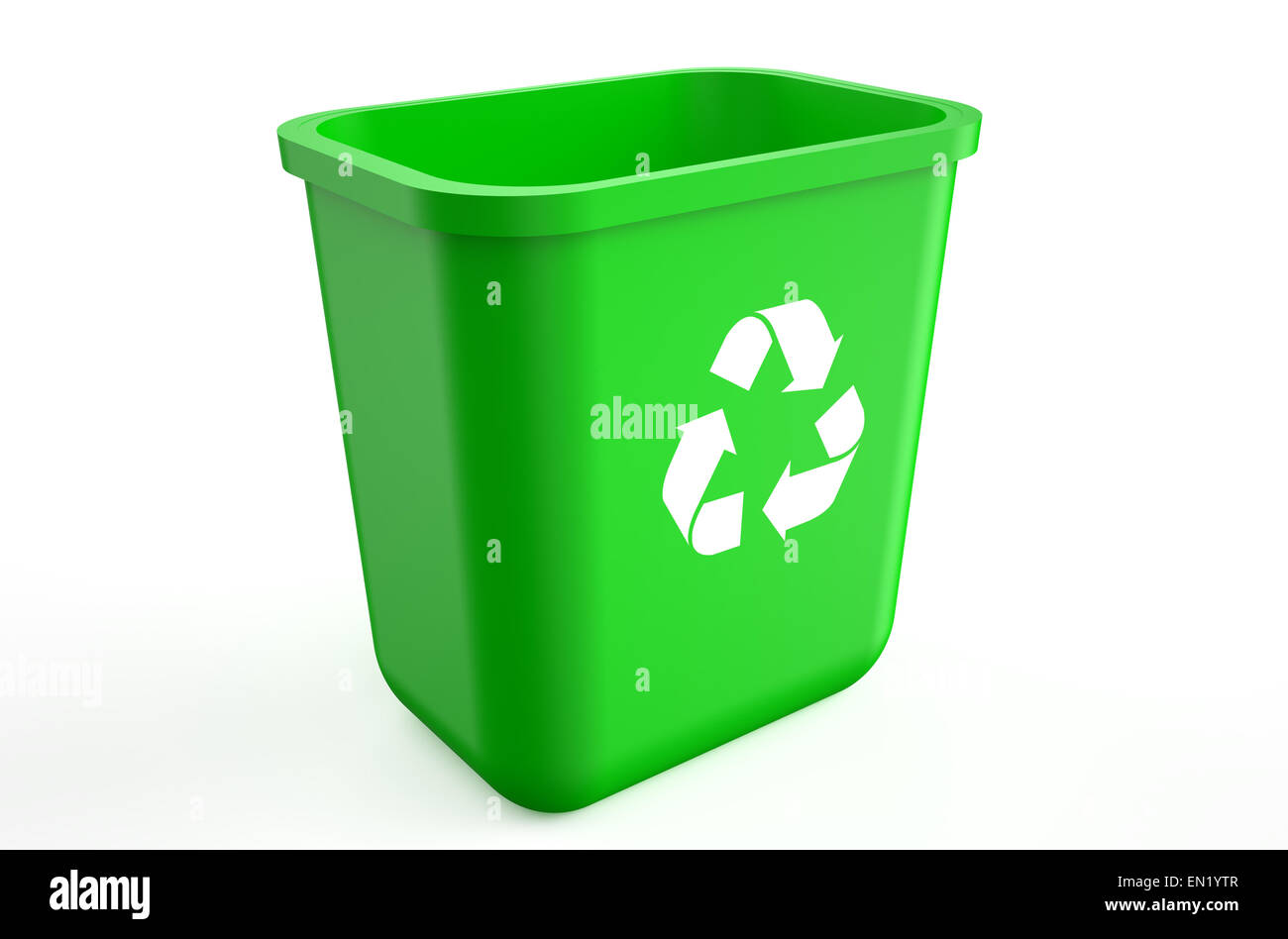 empty recycle green bin isolated on white background Stock Photo Alamy
