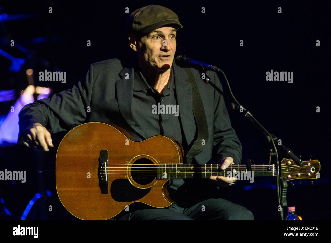 Milan Italy. 25th April 2015. The American singer/songwriter JAMES TAYLOR performs live at Teatro Degli Arcimboldi to present the new album 'Before This World' Stock Photo