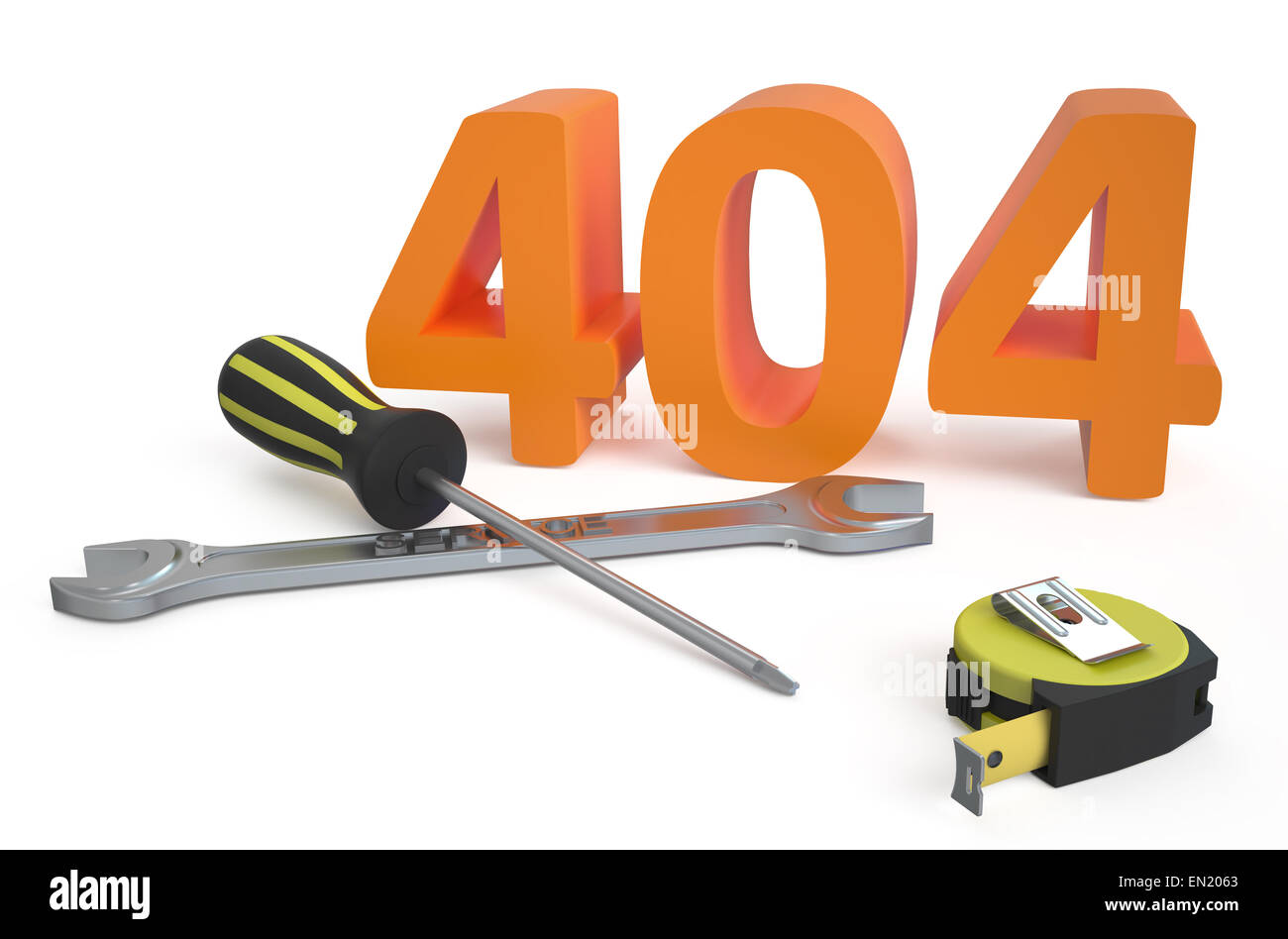 404 repairs concept isolated on white background Stock Photo
