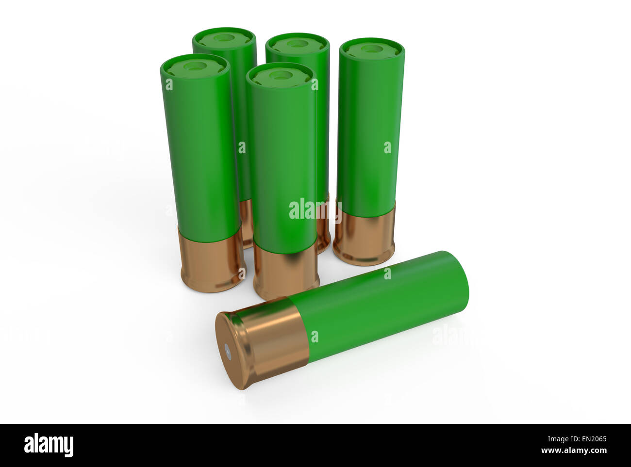 shotgun shells, green isolated on white background Stock Photo Alamy