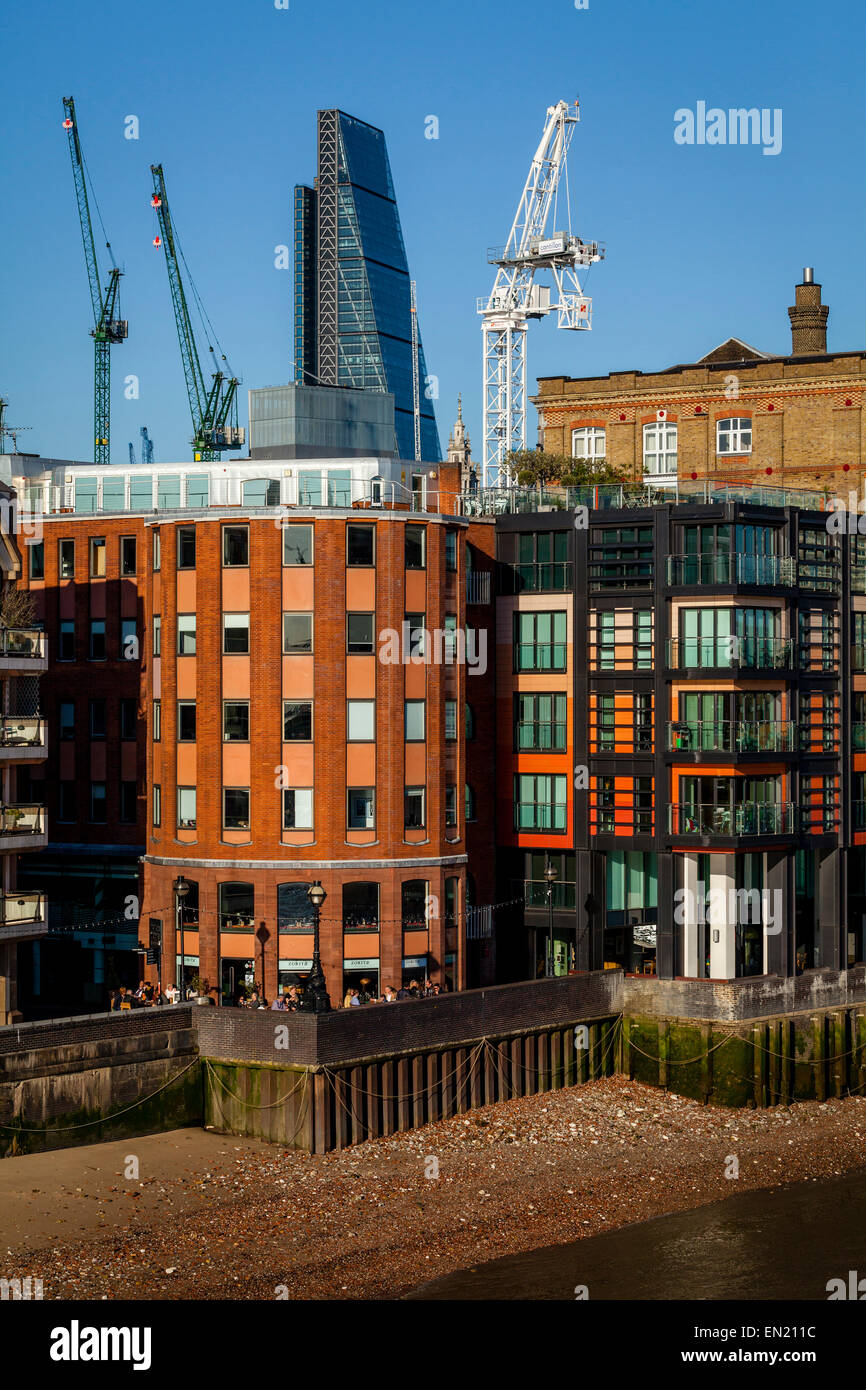 Riverside Properties and The City of London Skyline, London, England