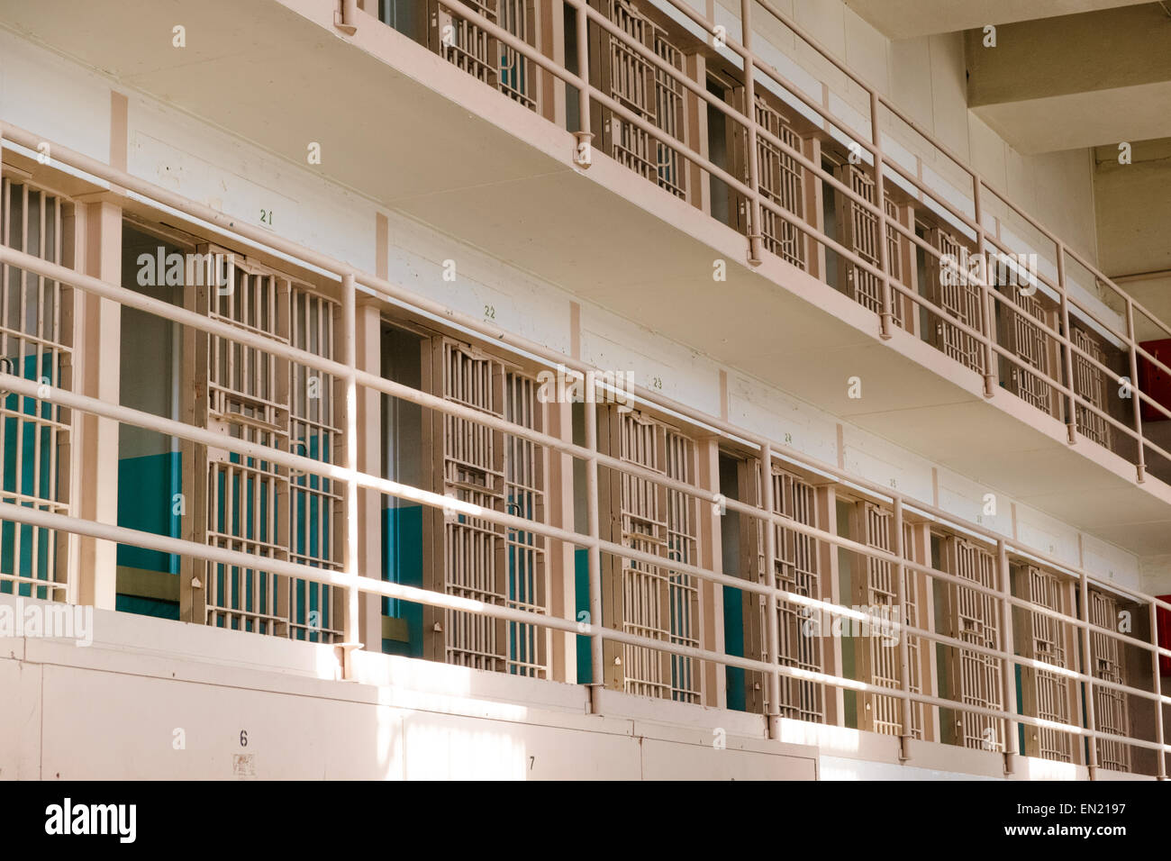 Alcatraz penitentiary prison cells Stock Photo