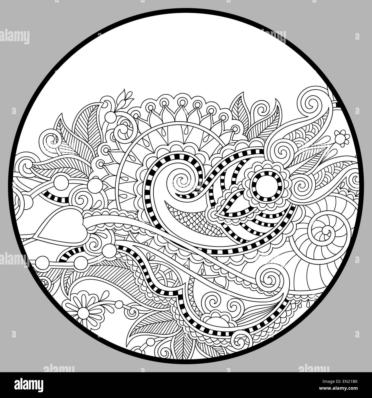 coloring book page for adults - zendala Stock Photo