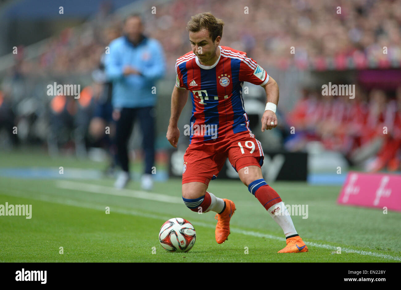 Munich, Germany. 25th Apr, 2015. Munich's Mario Götze in action at the ...