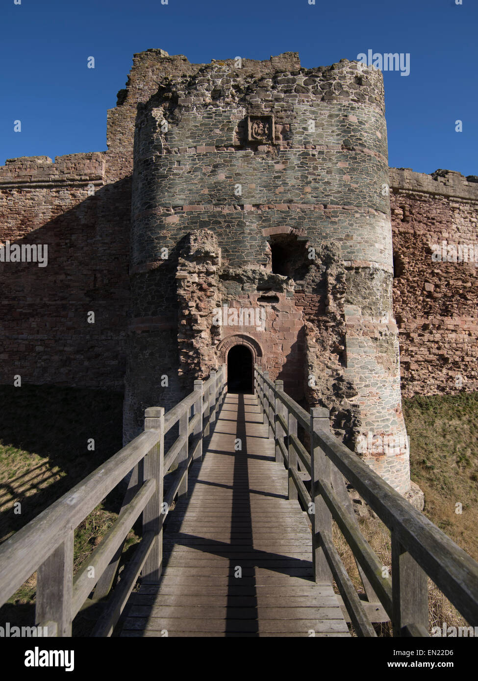 Tantallon Castle, mid-14th-century Scottish fortress.  North Berwick, in East Lothian, Scotland. Stock Photo